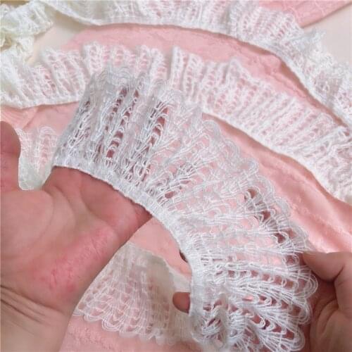 8cm Wide Hollow Stretch Woolen Lace Knitted Garments Fake Collar Cuffs Folds Lace Accessories Decoration