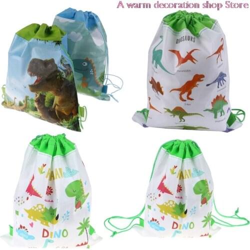 Dinosaur Girl Boy Non-woven Bag Fabric Backpack Child Travel School Bag Decoration Gift Bag Drawstring Gift Bag