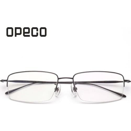 Opeco mens pure titanium light weight eyeglasses including RX prescription lenses eyewear frame RX recipe male spectacles 6640