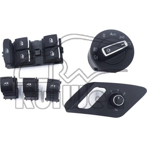 For VW GOlf Mk7 2013- 2019 Car Headlight Switch & Electronic Side Window Glass Switch Button