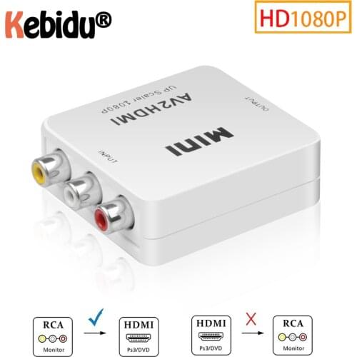 HDMI-compatible to RCA Converter AV/CVSB L/R Video Box HD 60Hz HDMI2AV Support NTSC PAL Output HDMI-compatible To AV Hot Sale