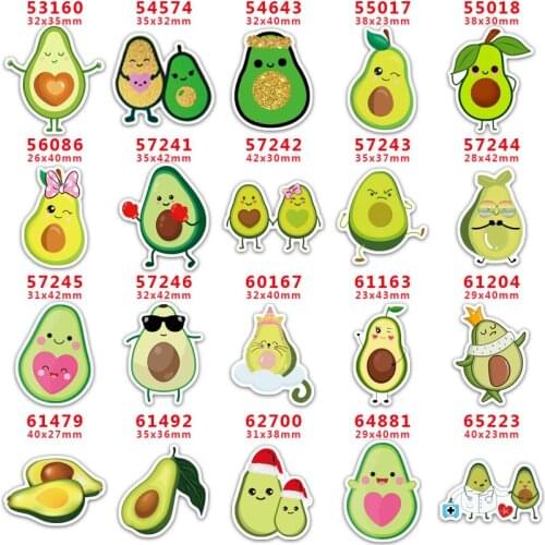 DIY Craft Supplies Sewing Accessories Cartoon Avocado Printed Planar Resins Mold 10 Pieces. PR-53160