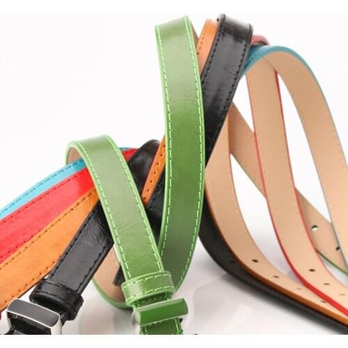 Designer PU Leather New Belt For Women Black Blue Green Tight Slim Leather Candy Color Pin Buckle Waist Belts Jeans Accessories