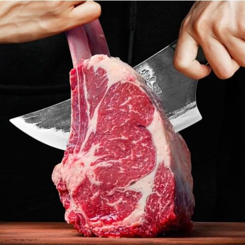Hand forged butcher knife sharp segmentation knife meat cleaver butcher knife butcher special knife boning knife Tang knife