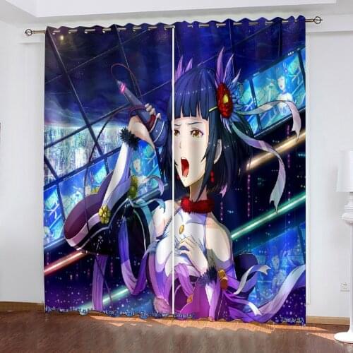 Modern Home Decoration 3d Curtains Blackout for Living Room Kids Cartoon kid singing Bedroom Fabric