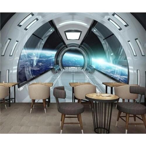 Custom Size Modern 3D Character Universe Space Capsule Mural Home Decor Mural Art Living Room TV Background 3D Wall Paper Roll
