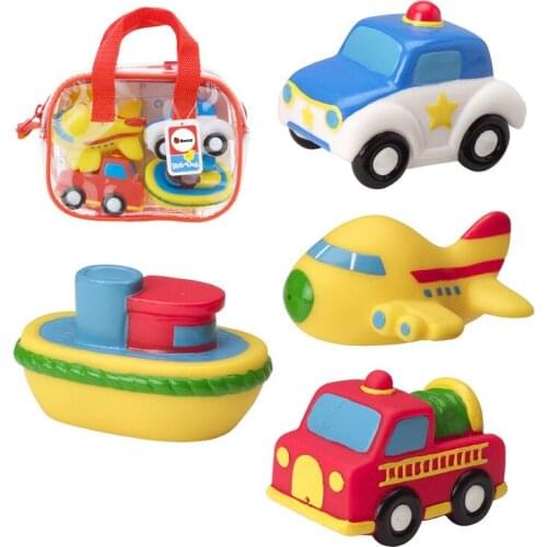 Sozzy 4pcs/lot Baby Bath Squirters for the Tub Toy Classic Vehicles Toy Soft Plastic Baby Bath Toy Engines Car Plane Toy