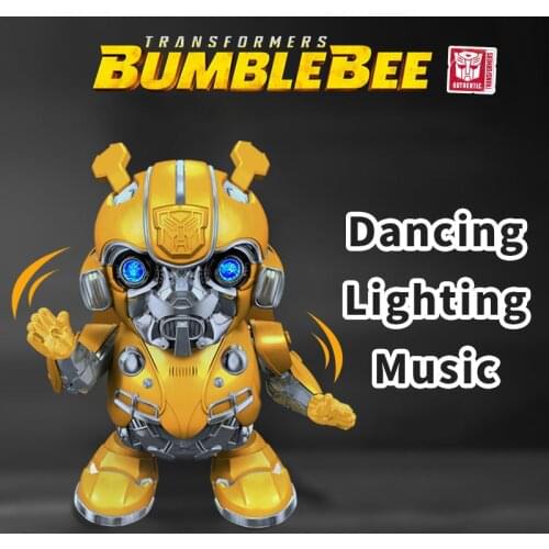 Hasbro TransFormers Q-Version Bumblebee Dancing Robot Lighting Music Electric Model Anime Figures Collect Ornaments