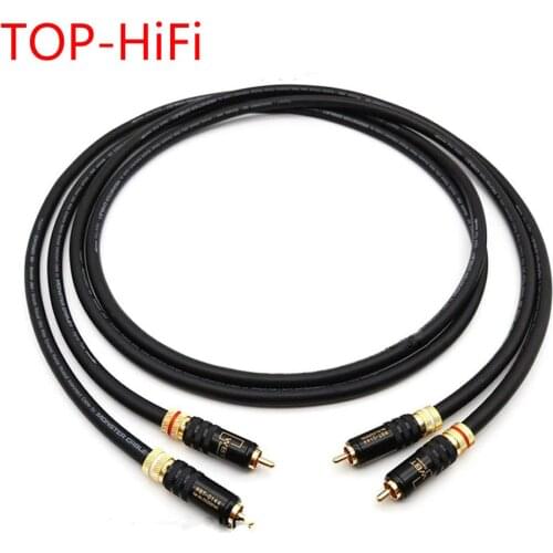 TOP-HiFi Pair Audio Cable 7N OCC Audio AMP CD Player Amplifier Multinedia Interconnect RCA Cable with Gold Plated WBT-0144