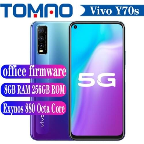 Vivo Y70s 5G Mobile Phone Exynos 880 4500mAh 18W 48MP Rear Three Camera 6GB 8GB RAM 128GB 256GB ROM Android 10 6.53 inch LCD
