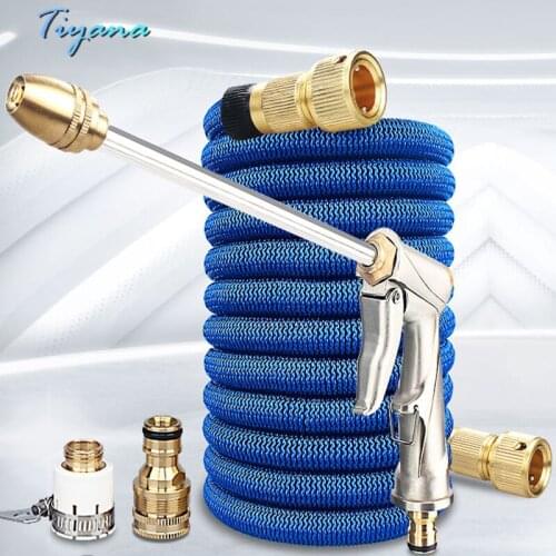 High Pressure Household/Car Wash Water Gun Hose Garden Telescopic Cleaning Watering Stainless Steel Plating Nozzle Tool Set 6