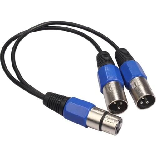 XLR Y Cable 2 Male To 1 Female Audio Cable 30cm For Mixers Microphones Speakers Amplifier Wire Adapter