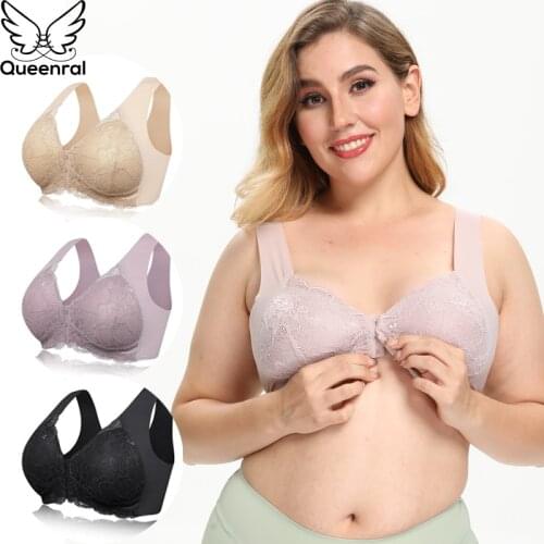 Sexy Underwear Women Push Up Bras For Women Plus Size Seamless Lace Bra Front Closure Wireless Gather Brassiere Bralette