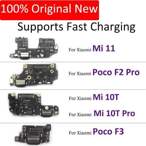 100% Original For Xiaomi Poco M3 F3 F2 Pro Mi 11 10T Lite USB Micro Charging Port Dock Connector Microphone Board