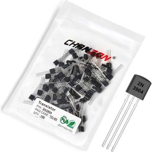 100pcs 2N3904 TO-92 NPN Amplifier Transistor Bipolar Junction BJT Triode Tube Fets TO 92 General Purpose Integrated Circuits