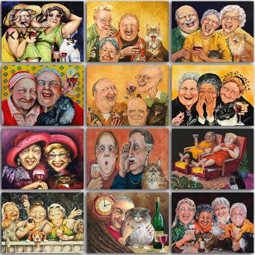 Cartoon Humor Family Diamond Painting Character Portrait Embroidery Crossing Diy Mosaic Art Gift Cross Stitch Home Decoration
