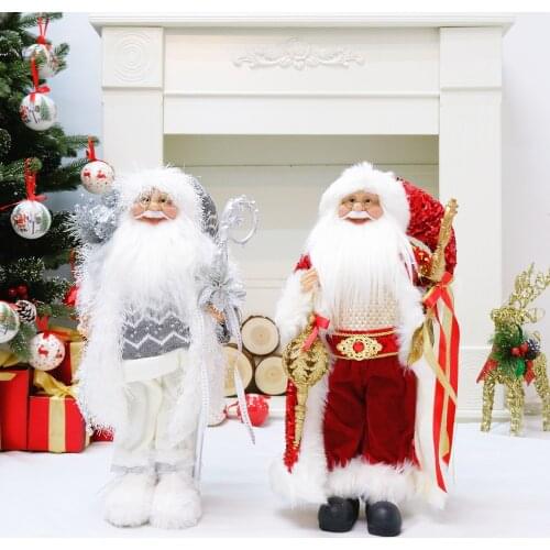 45cm Big Red Santa Claus Doll Toy Christmas Tree Decoration Craft Gift for Kids Home Room House Ornaments Decor New Year 2022