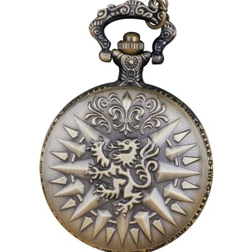 Vintage Classic Game Theme Bronze Unisex Quartz Pocket Watch Fob Chain with Fob Watch Women Men Gifts CF1356