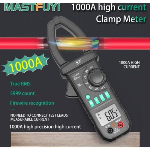 Mastfuyi FY2008S 1000A Digital Multimeter Clamp Meter 6000 counts AC Current Clamp Meter True RMS Ammeter Voltmeter Tester