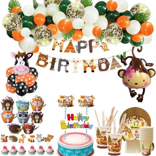 Safari Party theme baby shower birthday party tableware plate boys jungle birthday party decor of celebrations party supplies