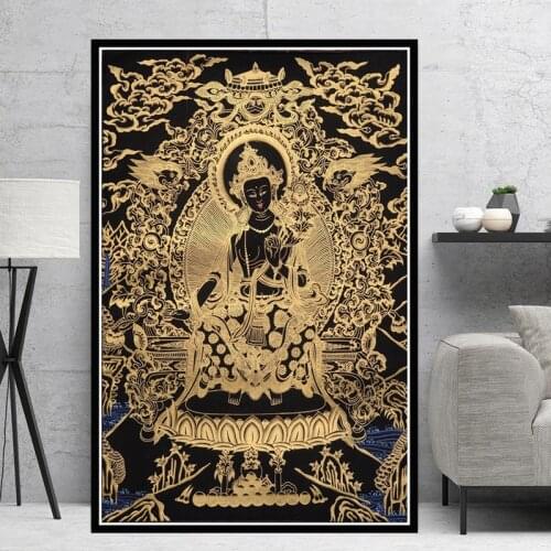 Home Decor Nordic Style Poster Prints Sakyamuni And Arhat Thangka Tibet Buddhism Buddha Canvas Painting Wall Art Modular Picture