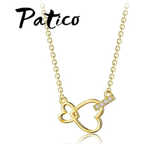 Hot Fashion Beautiful 24K Gold Color Necklace For Women Top Quality Heart Charm Pendant Necklaces Wholesale Jewelry