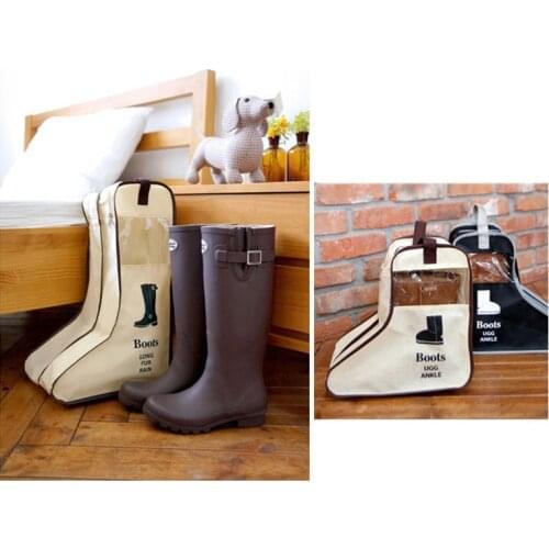 HMUNII Portable Shoes Carrying Cabin Bag Visual Dust Proof Boots Box Boots Storage Zipper Boots Bag Organizer Travel Shoes Bags