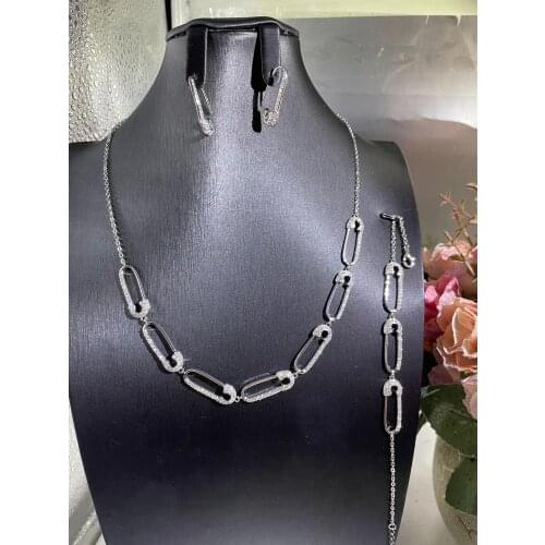 Janekelly 2pcs Bridal Zirconia Full Jewelry Sets For Women Party, Luxury Dubai Nigeria CZ Crystal Wedding Jewelry Sets