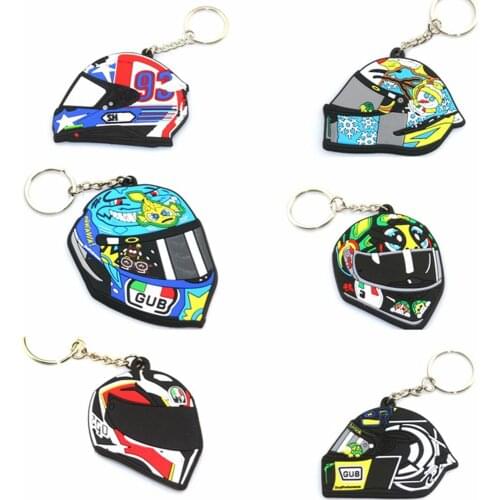 【Buy three get one free】Rubber Motorcycle Key Ring Key Chain cool keychain 3D Soft For motorcycle helmet 93 AGV