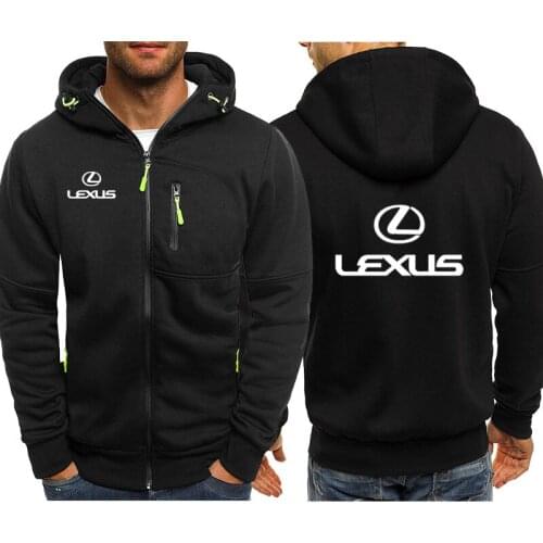 Men Jacket Lexus Car Logo Print Casual Hip Hop Harajuku Long Sleeve Hooded Sweatshirts Mens Zipper Hoodies Man Hoody Clothing R