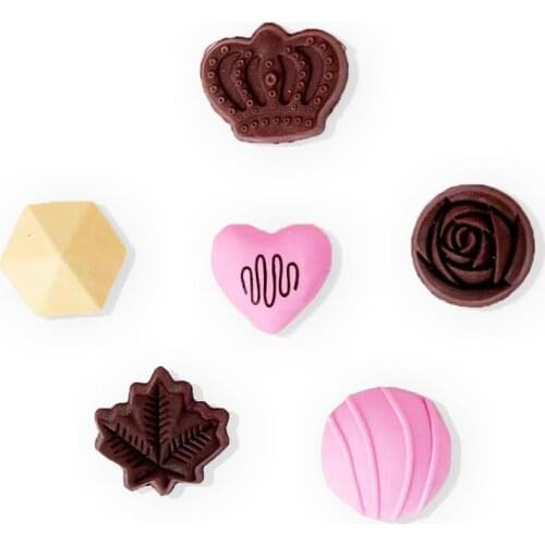 Crown Shaped Sweet Mini Cake Eraser Sets Korean Stationery Shop Leaf Pencil Eraser Rose Flower Magic Erasable School Supplies