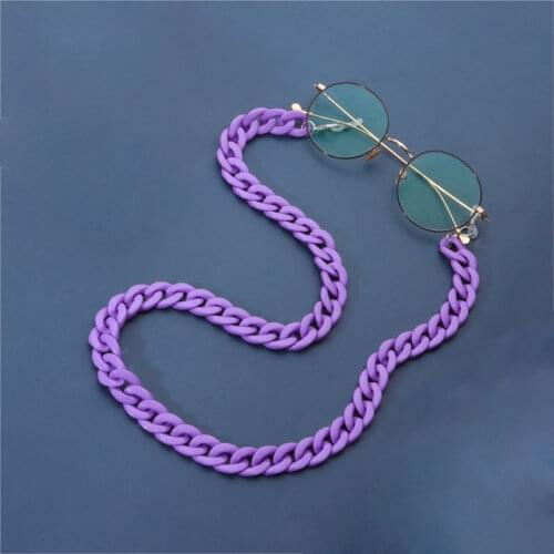Hot Acrylic Mask Glasses Chain Holder Chic Fashion New Women Reading Glasses Hanging Neck Chain Lanyard Strap