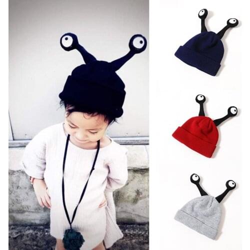 Cute Antenna Eyes Hats For 1-7 Years Baby Wool Hats & Caps Girls Boys Insect Ears Hat Kids Clothes Accessories Infant Chapeus
