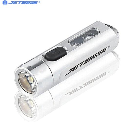 JETBEAM Mini One Stainless Steel 365nm UV LED EDC Flashlight Portable Ultraviolet Key-chain Torch with Type-C USB Charging Lamp