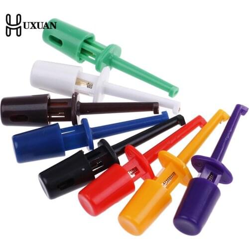 10/12Pcs Mini Single Test Hook Clip Test Probe For Electronic Testing IC Grabber Large Size Round Crocodile Clip Hook Test Clip