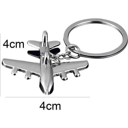 Fashion Simple Keychain Creative Sturdy Civil Airplane Pendant Mini Keyring for Gift