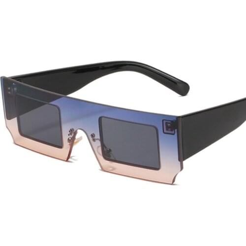 Trendy Vintage Rectangle Womens Sunglasses Gradient Clear shades Square Sunglasses Women 2021 New Fashion Flat Top Glasses