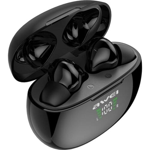 AWEI T15P True Wireless Earbuds Bluetooth 5.0 TWS In Ear Headphones HiFi Stereo Earphones with Microphone Charging Case 2021New