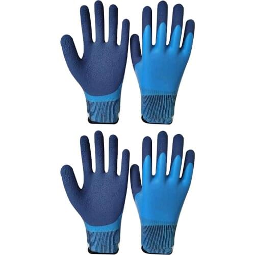 2pairs Men Women Latex Outdoor For Garden Protective Safety Multifunctional Non-Slip Agriculture Home Waterproof Work Gloves