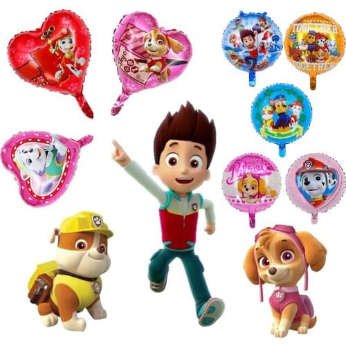 Super Variety Paw Patrol Kawaii Birthday Decorations Dogs Chase Rubble Sky Figures Party Supplies Balloon Aluminum Film Balloon