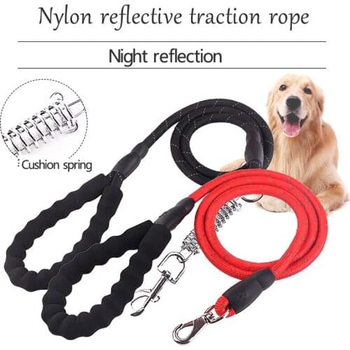 Pet Traction Rope Buffer Spring Traction Belt Out Reflective Traction Device Dog Harness Leash шлейка для мелких собак