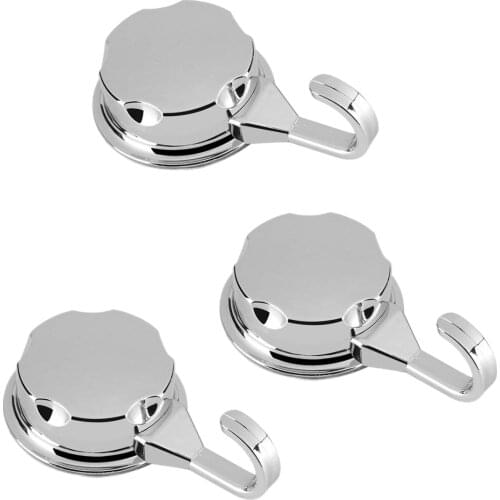 Practical 3 Vacuum Suction Cup Hook Towel Hook Abs Wall Hanger Home Bathroom Kitchen For Towel Robe And Loofah