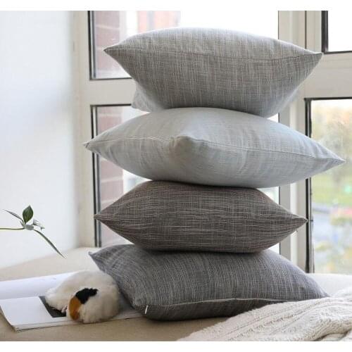 Simple Plain Cotton Linen Cushion Cover Solid Color Home Decorative Pillow Case for Home Sofa Bed Pillow Cover 45x45cm 60x60cm
