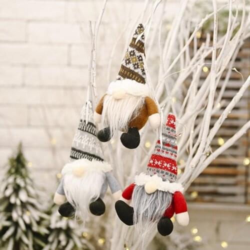 Christmas Faceless Gnome Santa Doll Small Pendant Decoration For New Year Party Xmas Gifts Christmas Tree Ornaments