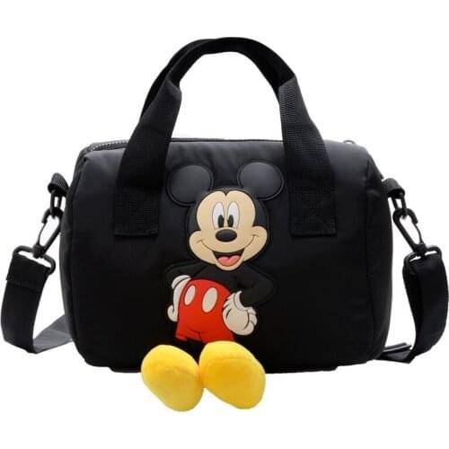 Disney Mickey Mouse New Girl Children Single Shoulder Inclined Bag Cute Messenger Mini Handbag Kids Cartoon Mickey Handbag Black