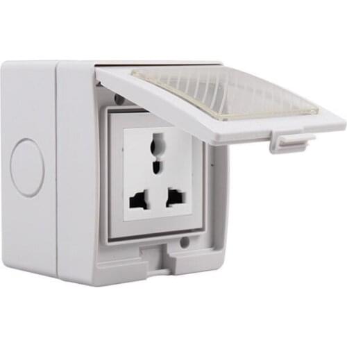 Outdoor IP55 Waterproof Dust-proof Wall Power Socket Universal Outlet Surface Mounted Power Outlet