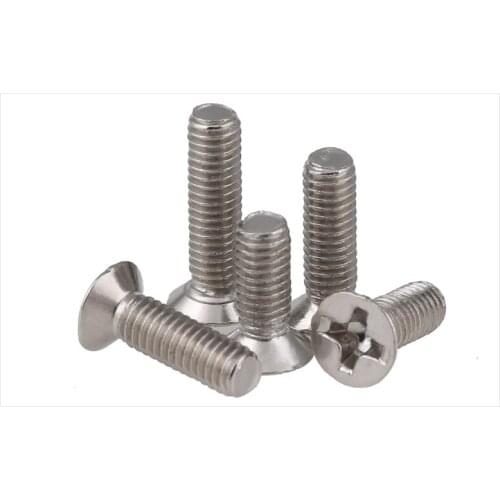 Flat head screws carbon steel screws M1.4 M1.6 M2 M2.5 M3 M4 screws Nickel plated KM screws