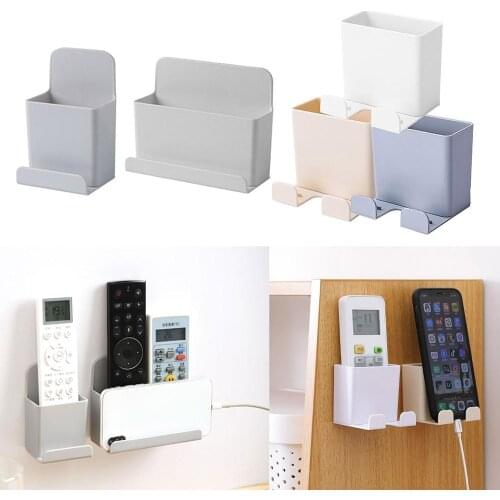 Wall Mounted Organizer Storage Box Remote Control Air Conditioner Stand Holder Hotel Office Home Storage Organization