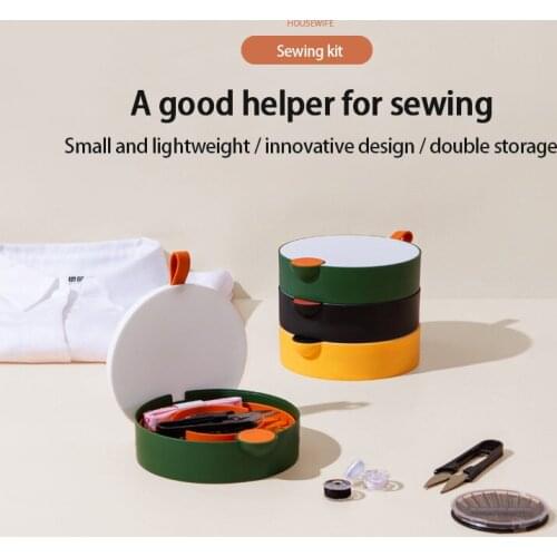 1 Set Portable Household Sewing Kit Box DIY Embroidery Handwork Tool Needles Thread Scissor Set Home Supplies Travel Accessories