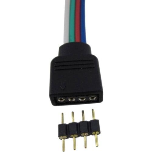 10pcs LED 4pin RGB connector 4 pins needle male type double 4pin small part For LED SMD RGB 5050 3528 Strip